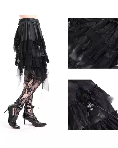 Skirt with Chains and Crosses from Devil Fashion Brand at €78.50