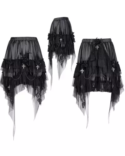 Skirt with Chains and Crosses from Devil Fashion Brand at €78.50