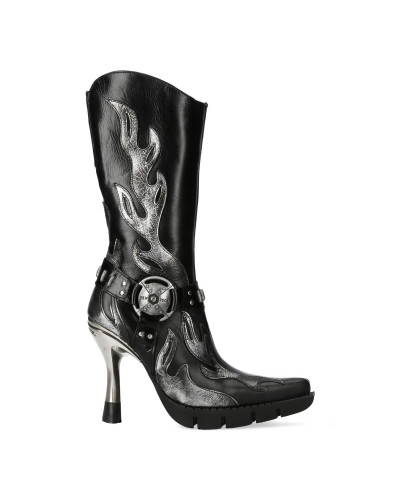 New Rock Ankle Boots with Flames