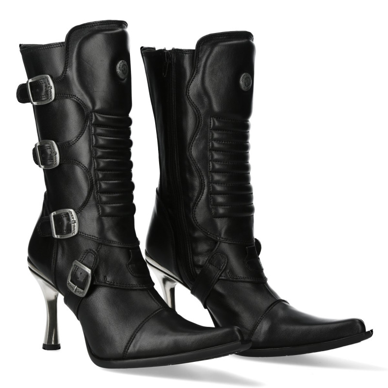 Bottes New Rock à Talons Métalliques