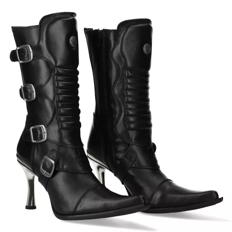 New rock metallic boots best sale