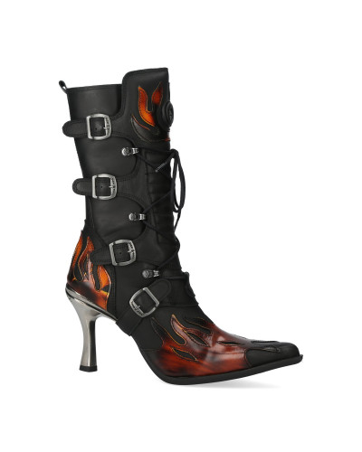 New Rock Boots with Flames and Buckles