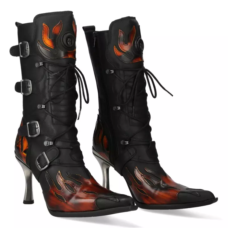 New Rock Boots with Flames and Buckles from New Rock Brand at €227.50