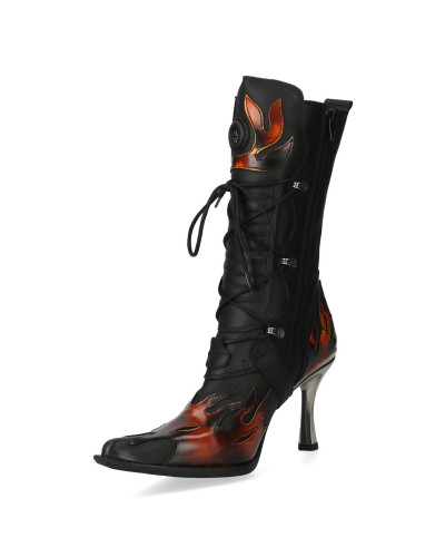 New Rock Boots with Flames and Buckles