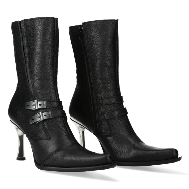 Botas New Rock con Hebillas y Tacón Metálico