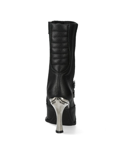 New Rock Boots with Metallic Heel and Buckles