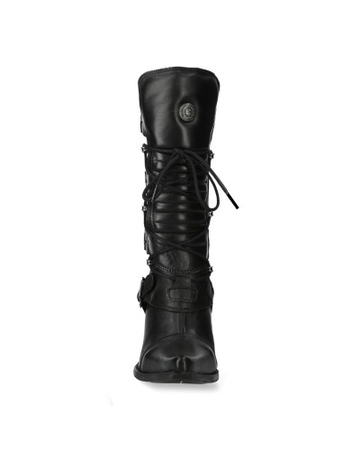 Botas New Rock Negras con Tacón Metálico