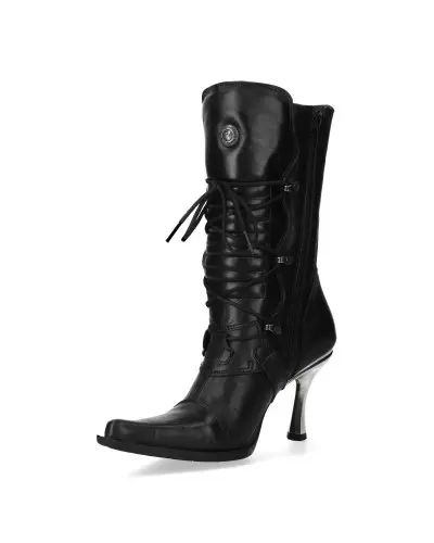 Black New Rock Boots with Metallic Heels from New Rock Brand at €225.00