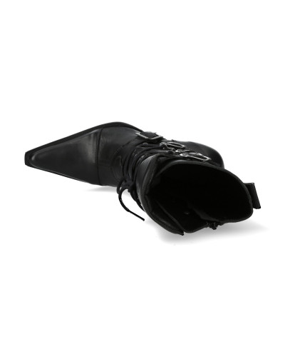 Black New Rock Boots with Metallic Heels