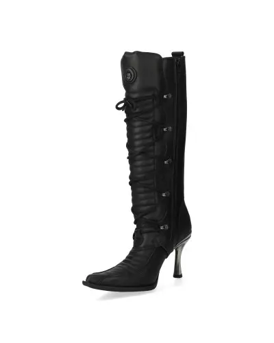 Black New Rock Boots with Metallic Heels from New Rock Brand at €259.00