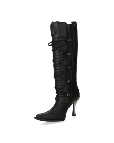 Botas New Rock Negras con Tacón Metálico