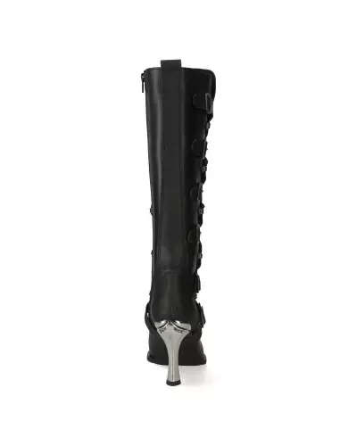 Black New Rock Boots with Metallic Heels from New Rock Brand at €259.00