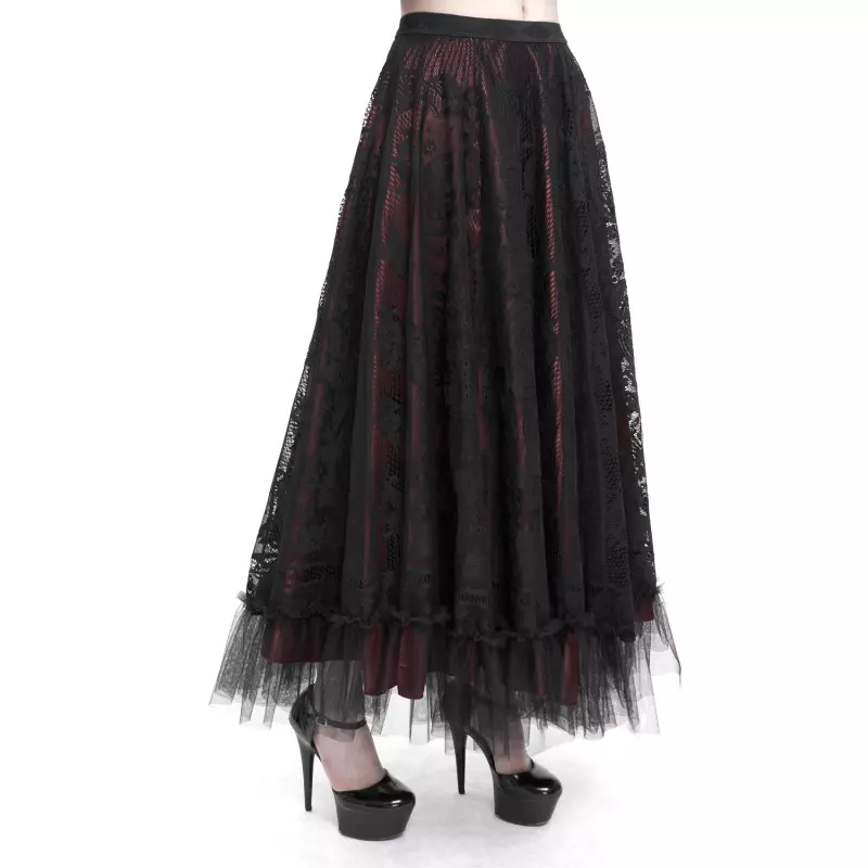 Red Skirt with Black Lace from Devil Fashion Brand at €56.00