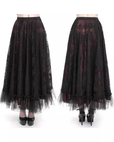 Red Skirt with Black Lace from Devil Fashion Brand at €69.00