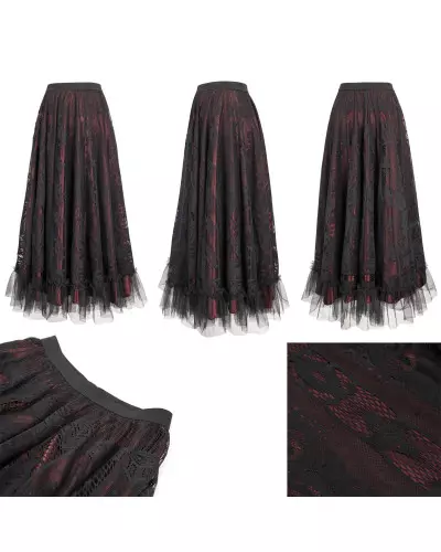 Red Skirt with Black Lace from Devil Fashion Brand at €56.00