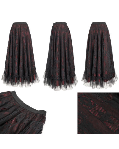 Roter Rock mit Schwarzer Spitze