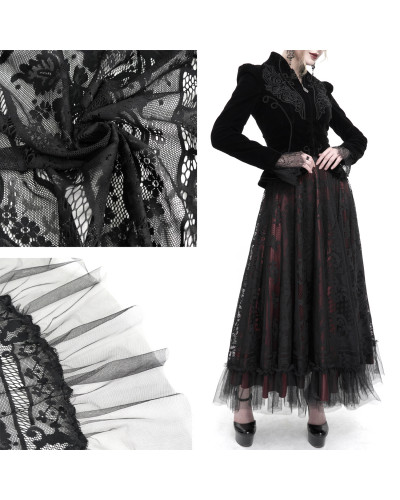 Red Skirt with Black Lace