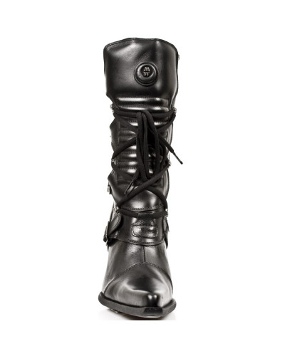 Botas New Rock Negras con Cordones