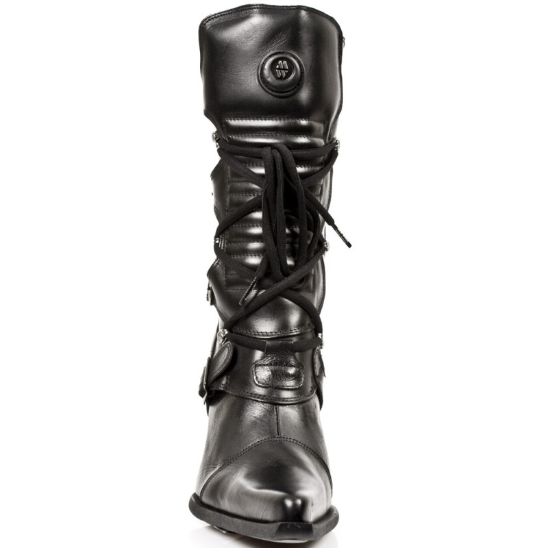 Botas New Rock Negras con Cordones