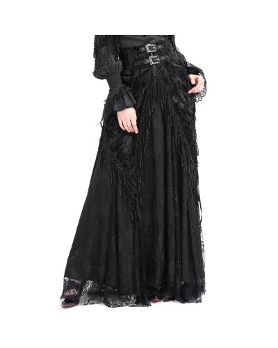 High Black Skirt with Lace