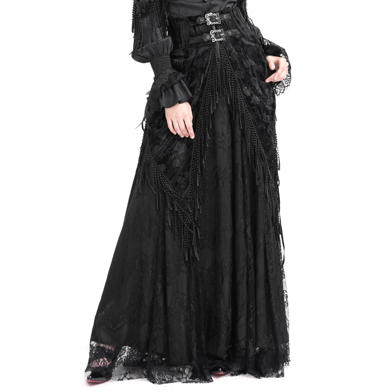 High Black Skirt with Lace