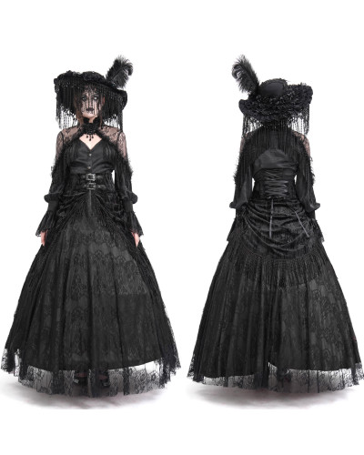 High Black Skirt with Lace