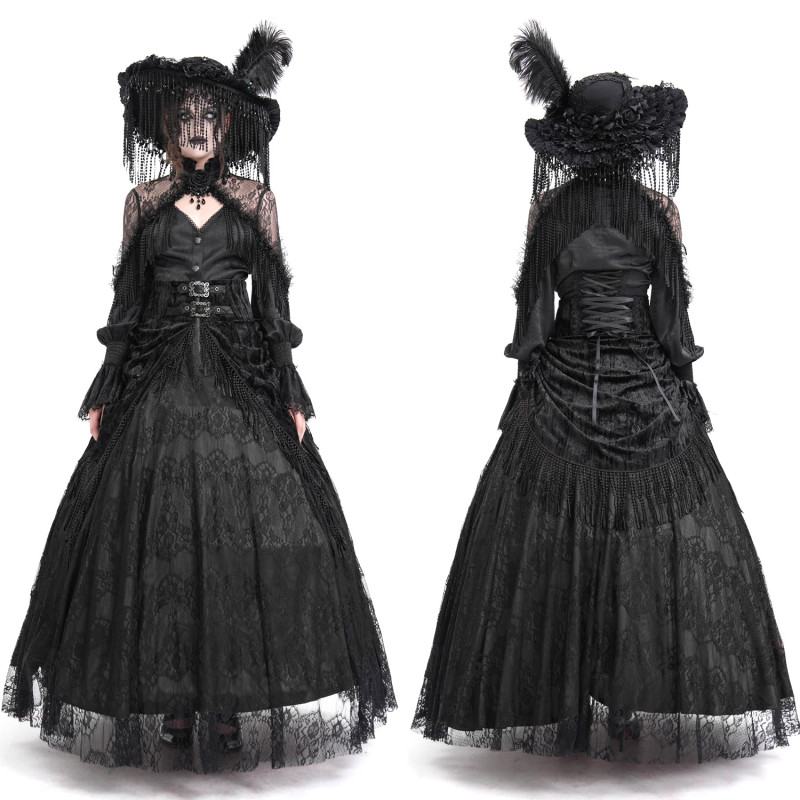 High Black Skirt with Lace