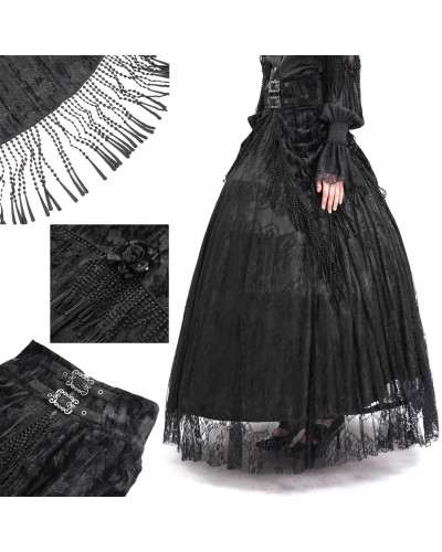 High Black Skirt with Lace