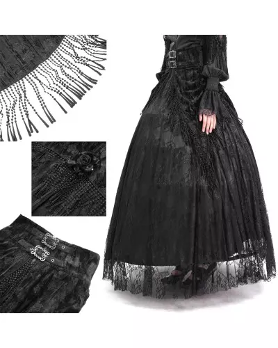 High Black Skirt with Lace from Devil Fashion Brand at €115.00