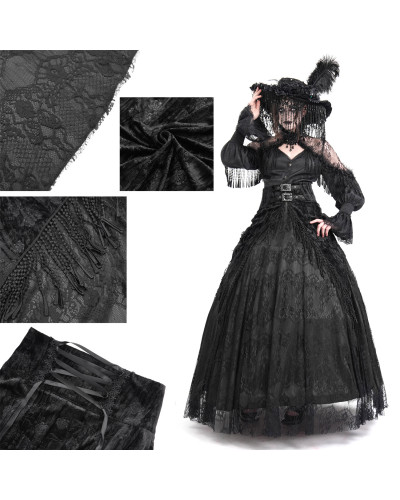 High Black Skirt with Lace