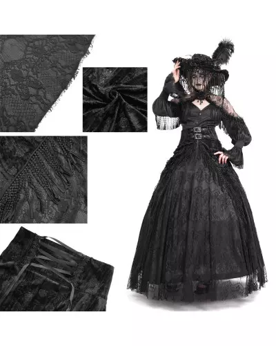 High Black Skirt with Lace from Devil Fashion Brand at €115.00