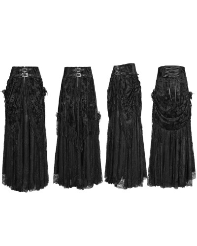 High Black Skirt with Lace