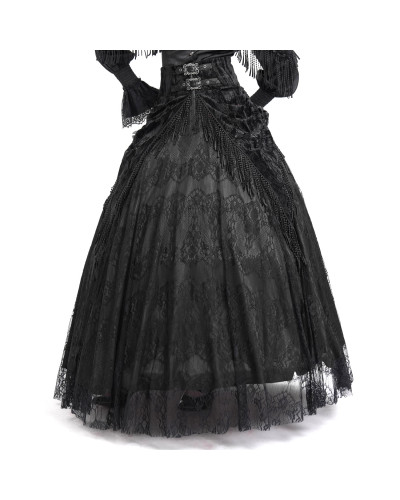 High Black Skirt with Lace
