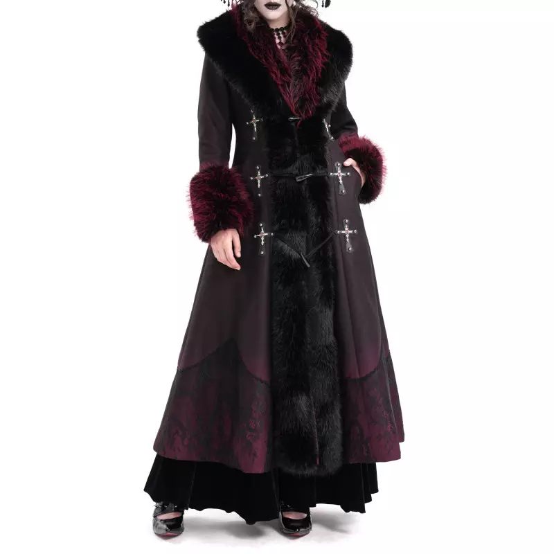 Manteau Rouge avec Cheveux Artificiels de la Marque Devil Fashion à 195,00 €