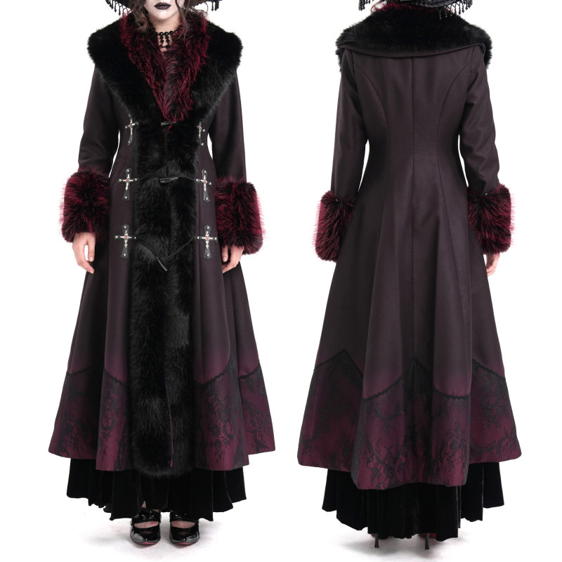 Manteau Rouge avec Cheveux Artificiels