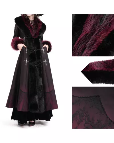 Manteau Rouge avec Cheveux Artificiels de la Marque Devil Fashion à 195,00 €