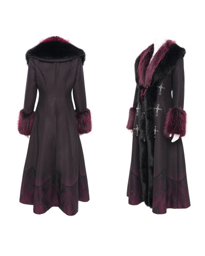 Manteau Rouge avec Cheveux Artificiels