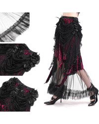 Falda Elegante Roja y Negra