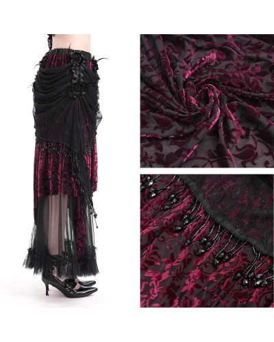 Elegant Red and Black Skirt