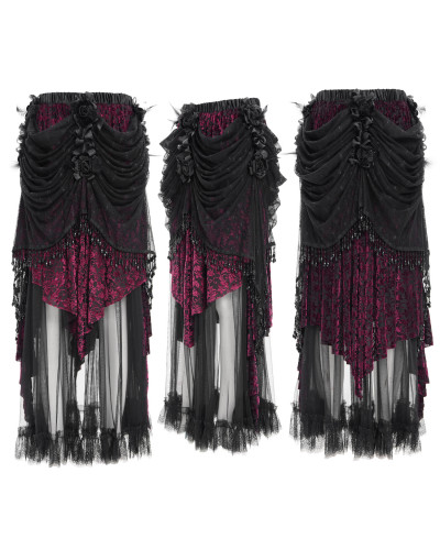 Jupe Élégante Rouge et Noire