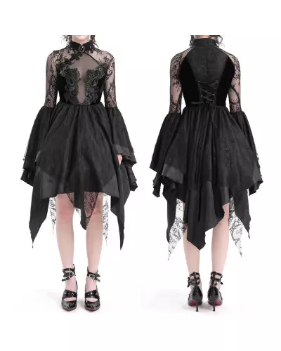 Robe Noire Élégante avec Tulle de la Marque Devil Fashion à 115,00 €