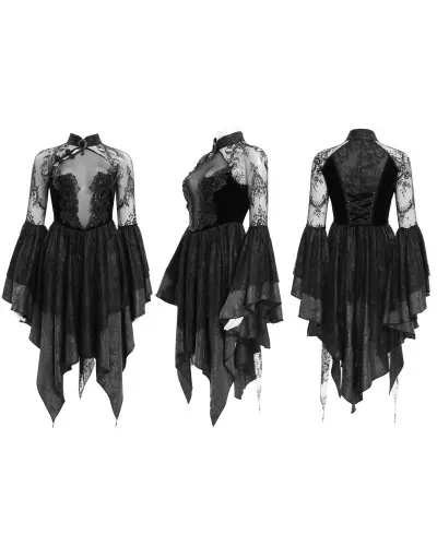 Robe Noire Élégante avec Tulle de la Marque Devil Fashion à 115,00 €