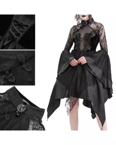 Robe Noire Élégante avec Tulle de la Marque Devil Fashion à 115,00 €