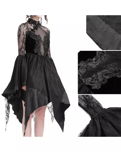 Robe Noire Élégante avec Tulle de la Marque Devil Fashion à 115,00 €