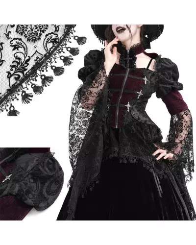 Black and Garnet Jacket with Lace from Devil Fashion Brand at €108.00