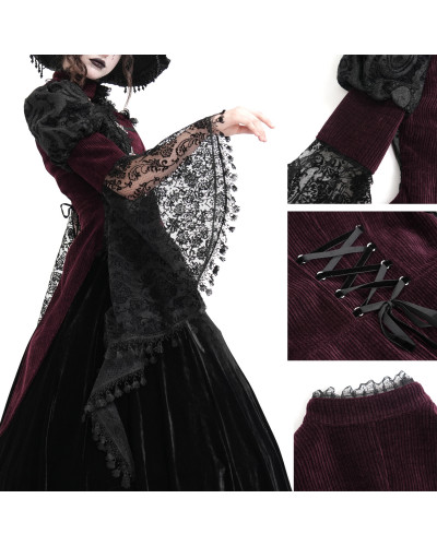 Black and Garnet Jacket with Lace