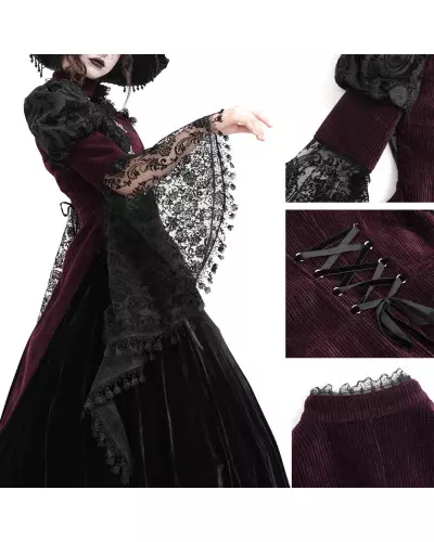 Black and Garnet Jacket with Lace from Devil Fashion Brand at €108.00