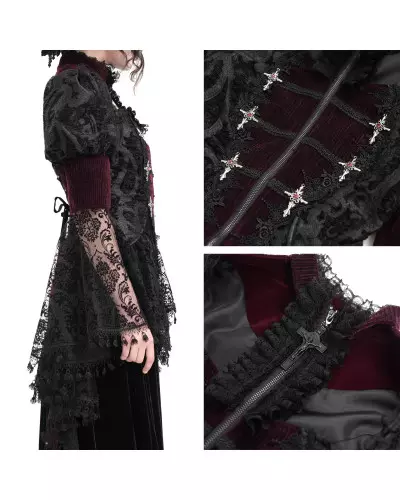 Black and Garnet Jacket with Lace from Devil Fashion Brand at €108.00