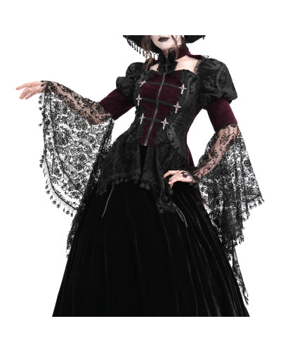 Black and Garnet Jacket with Lace