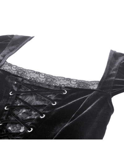 Kleid aus Samt und Spitze